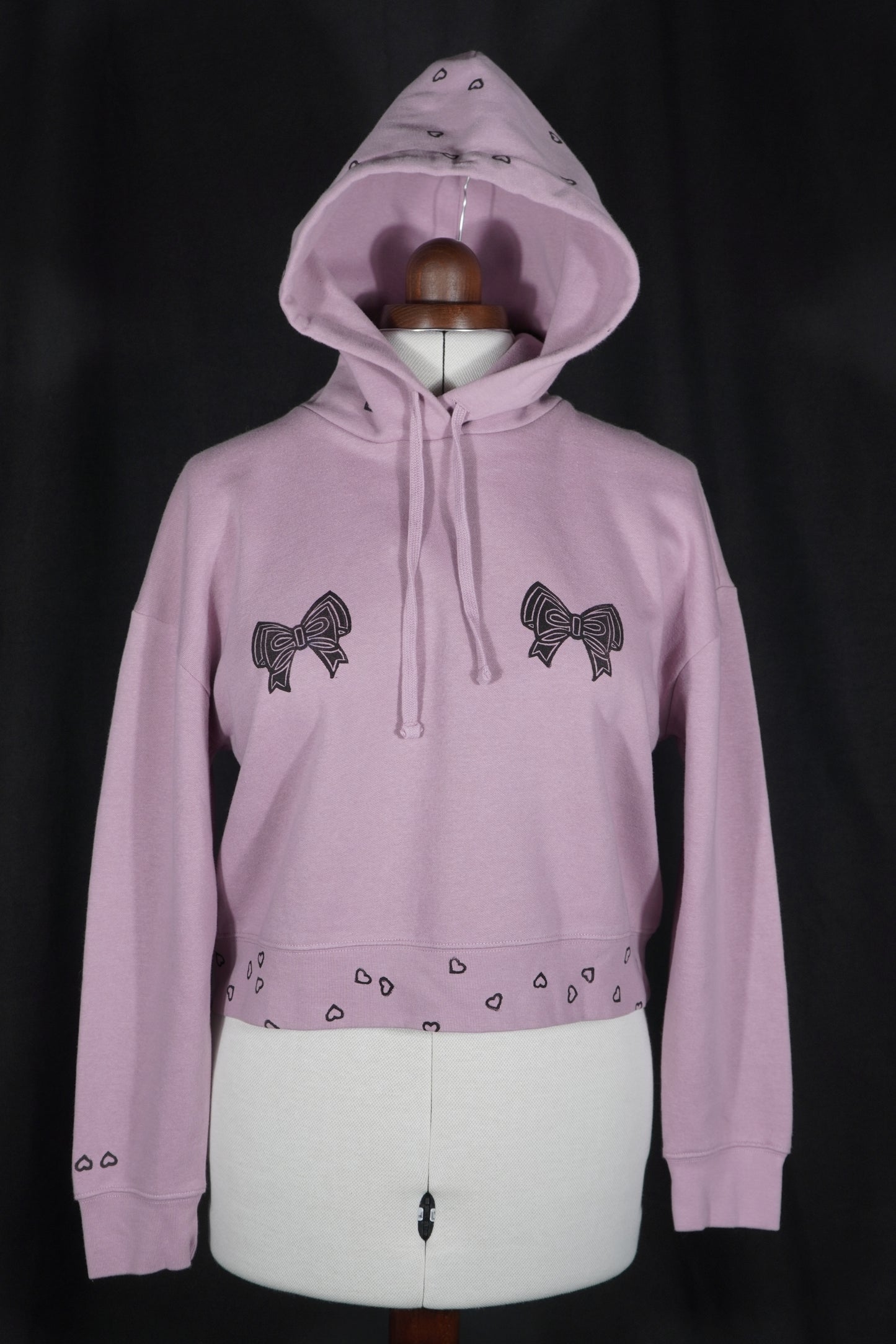 Hoodie, Cropped - Bow-dacious