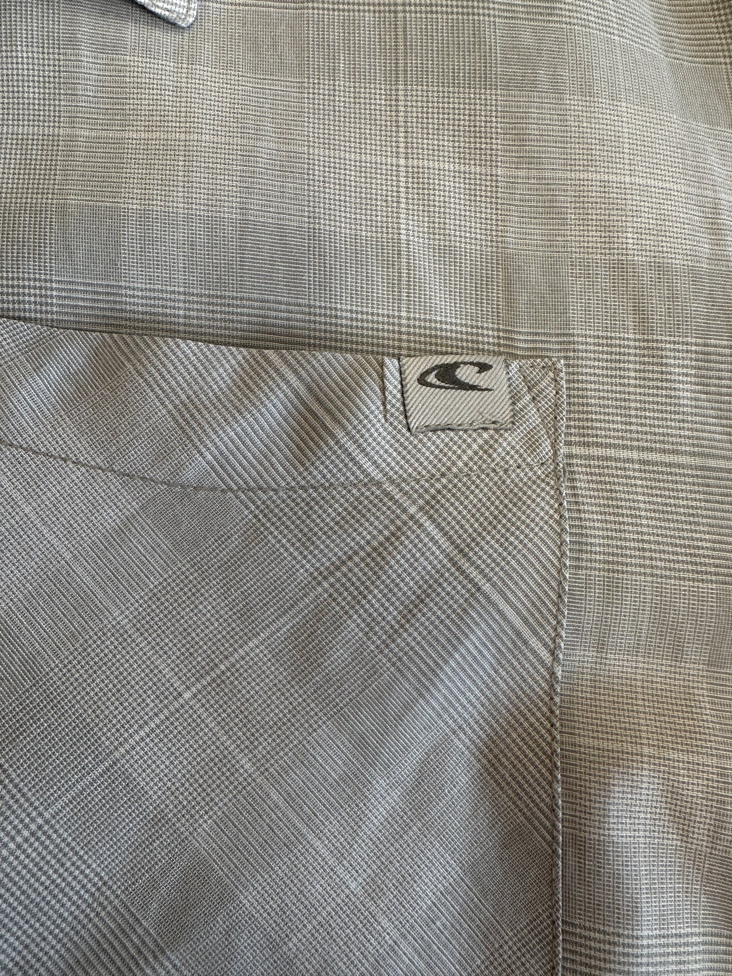 Grey Plaid Short Sleeve Shirt