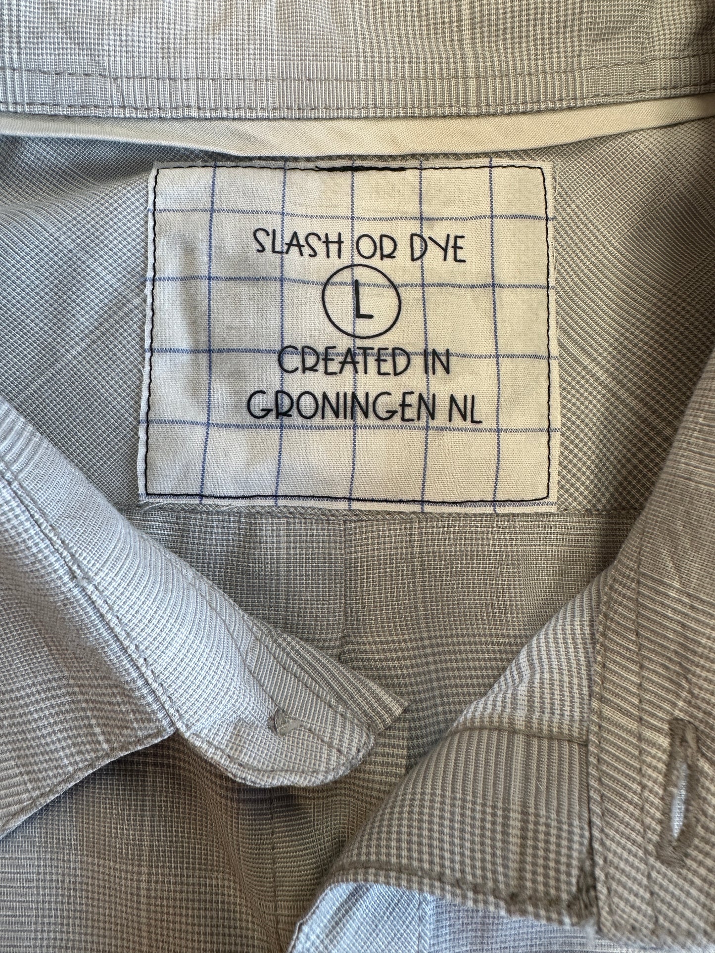 Grey Plaid Short Sleeve Shirt
