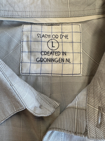 Grey Plaid Short Sleeve Shirt