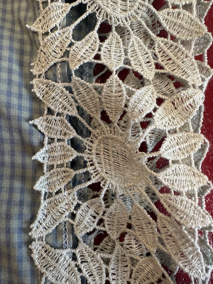 Gingham Crochet Button Front Shirt