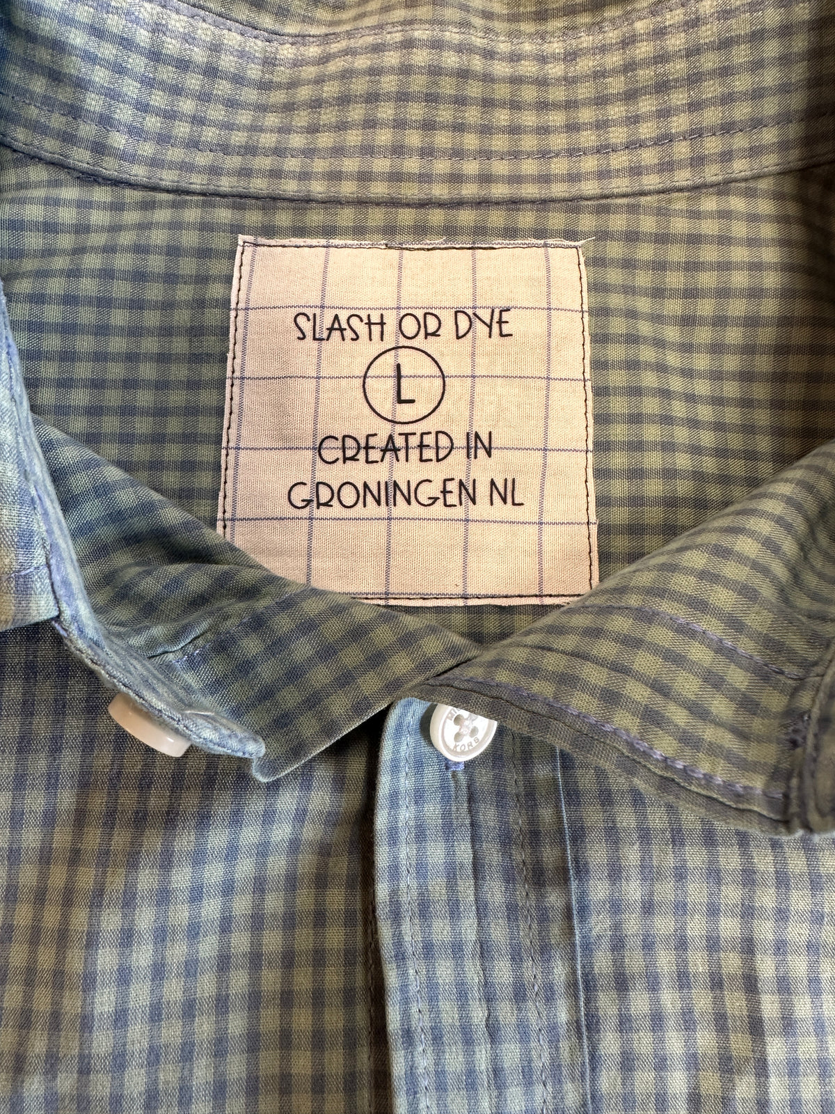 Gingham Crochet Button Front Shirt