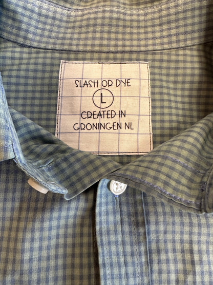 Gingham Crochet Button Front Shirt