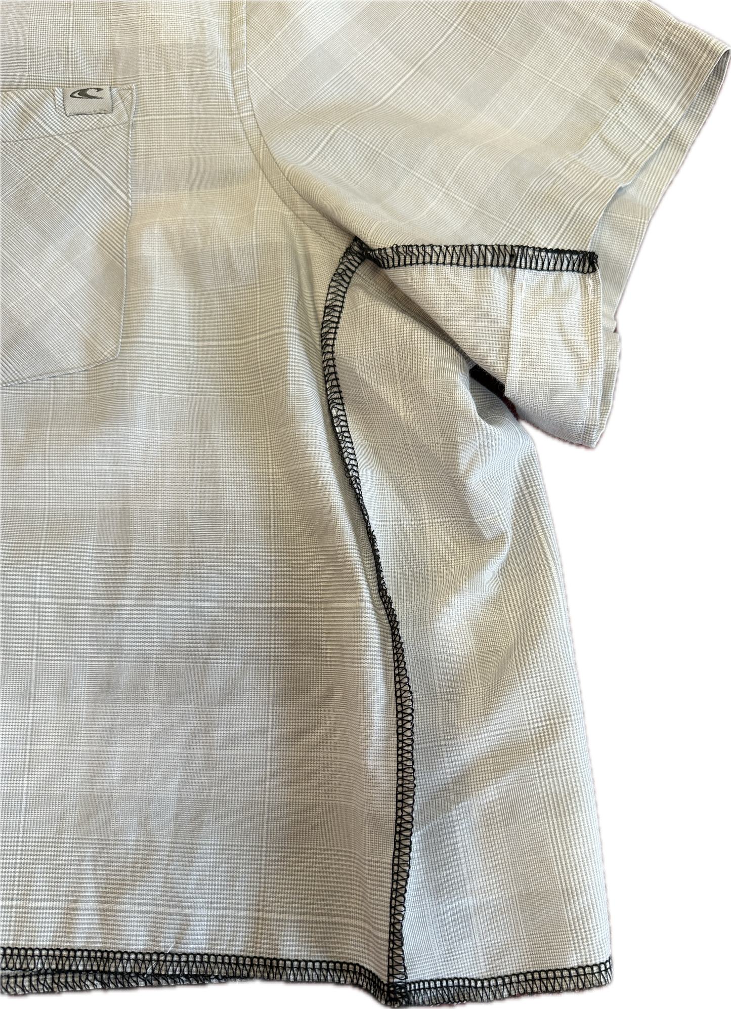 Grey Plaid Short Sleeve Shirt