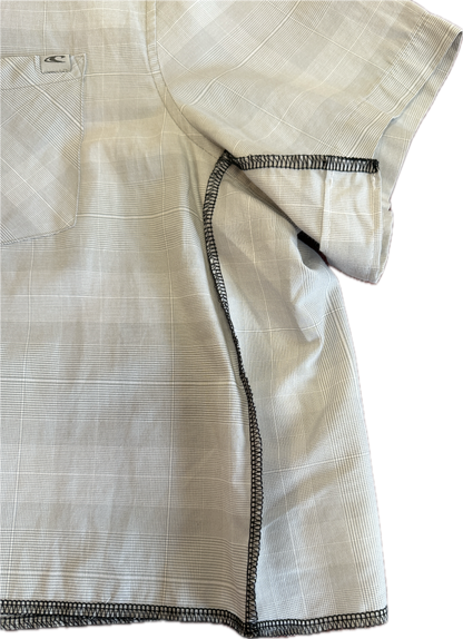 Grey Plaid Short Sleeve Shirt