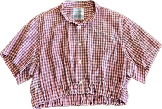 Gingham Button Front Shirt