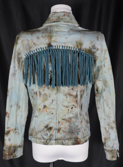 Reworked Jacket - Denim Fringe & Prickly